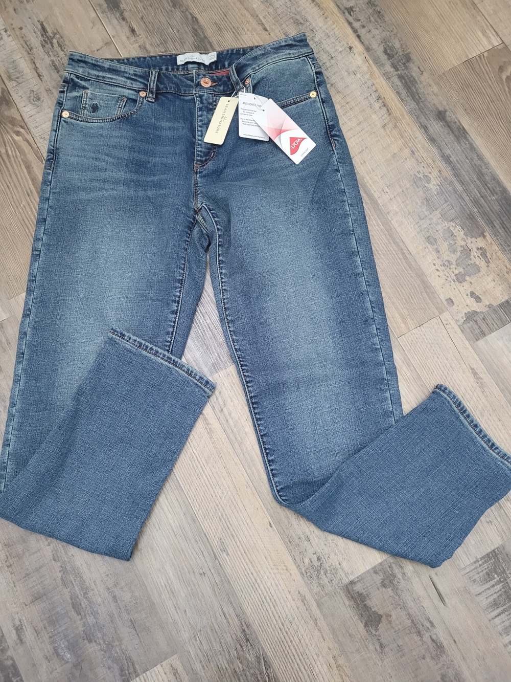 NEW LL BeanSize 4Red Plaid Lined Boyfriend Jeans Vintage Indigo